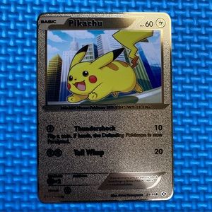 Thunder shock Pikachu custom Made metal card